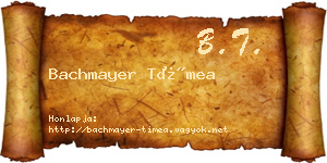 Bachmayer Tímea névjegykártya
